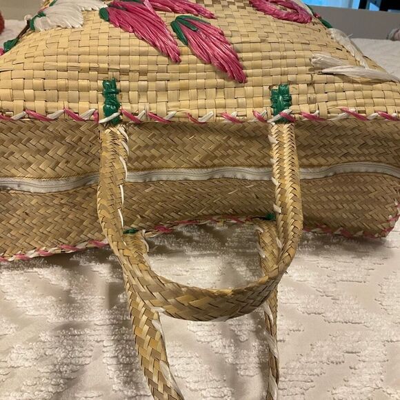 Large Zip Raffia Jamaica Bag, Vintage - Picture 10 of 14